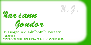 mariann gondor business card